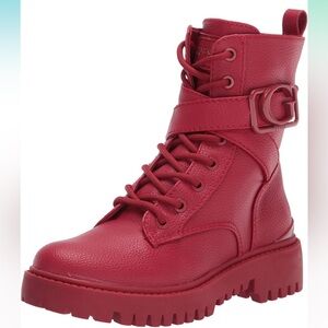 GUESS Women's Orana Combat Boot | Size 6 | Red